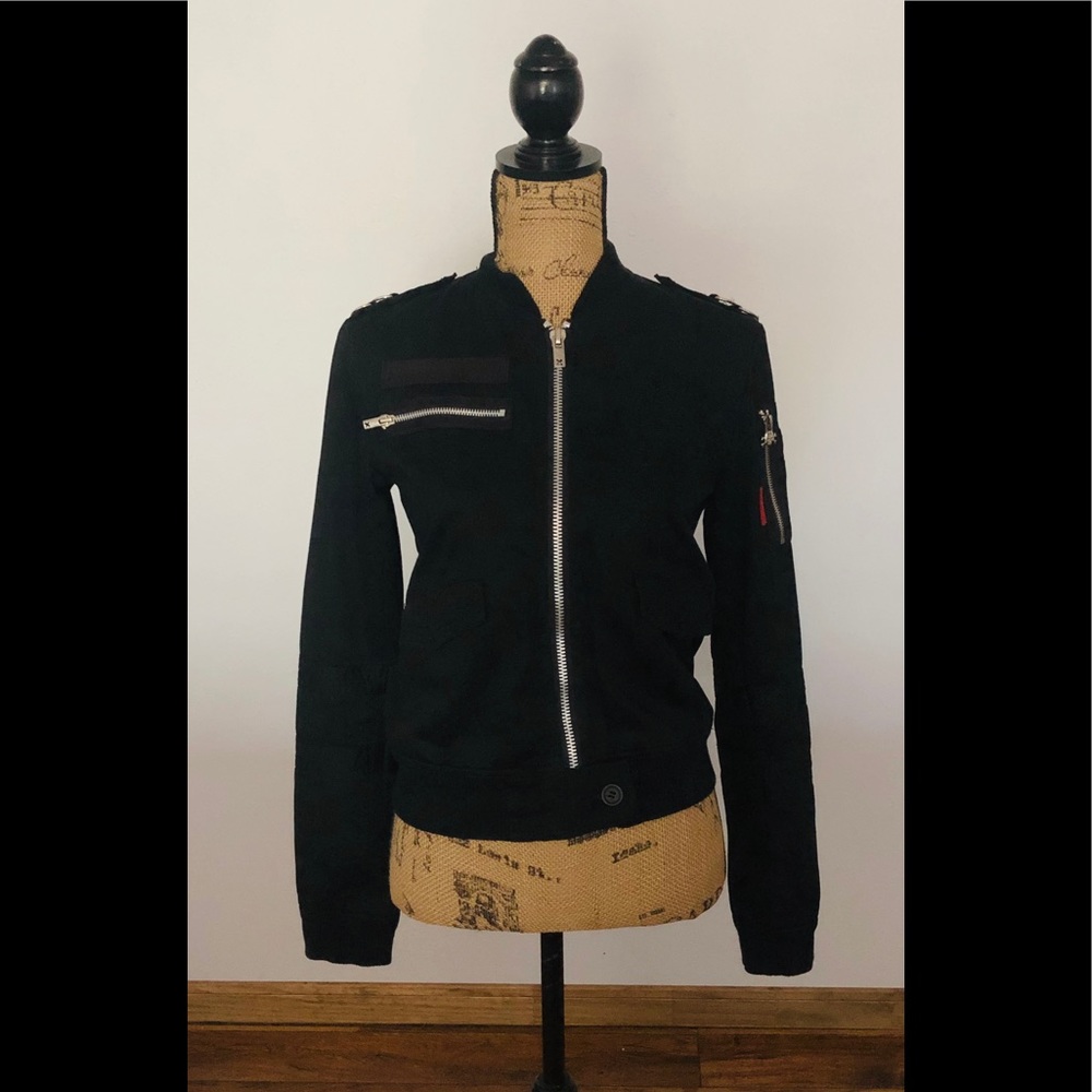 ✦ Tripp NYC Small S Black Bomber Jacket✦